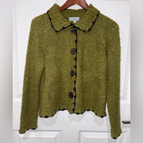 Windi River Olive Green cardigan size XL - Picture 2 of 8
